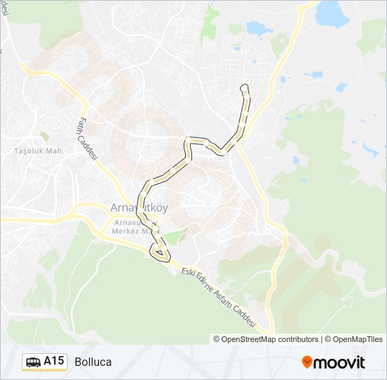 A15 Dolmus & Minibus Line Map