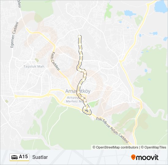 A15 Dolmus & Minibus Line Map