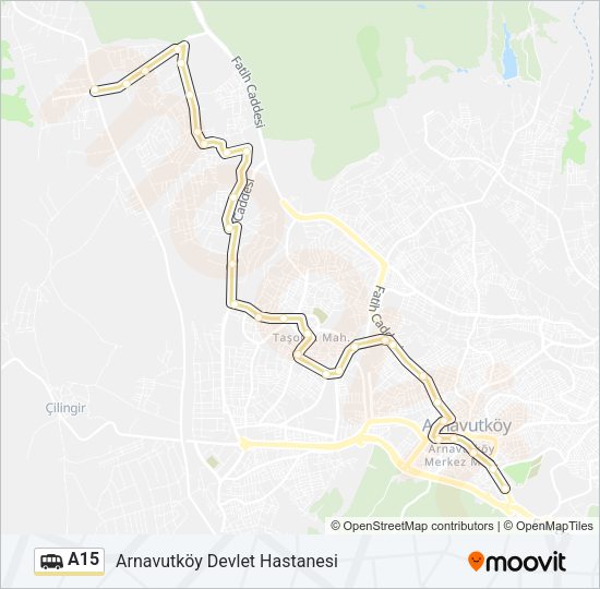 A15 Dolmus & Minibus Line Map