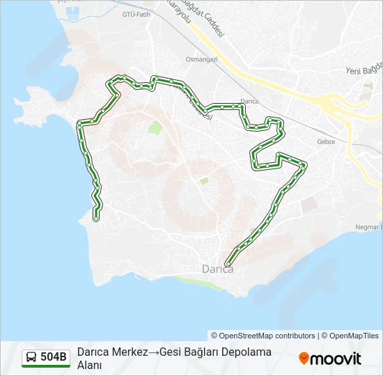 504B Bus Line Map