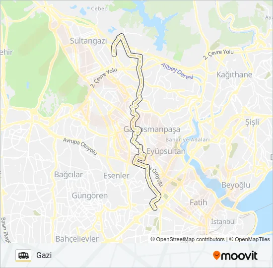 A11-A16ORTAK Dolmus & Minibus Line Map