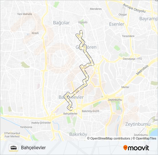 A26-A28ORTAK Dolmus & Minibus Line Map