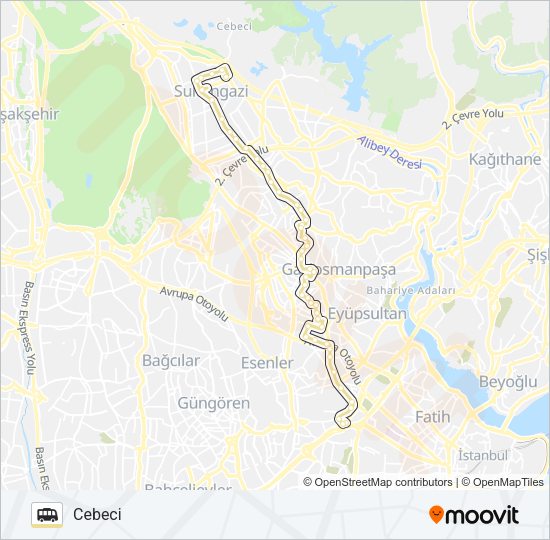 A11-A16ORTAK Dolmus & Minibus Line Map