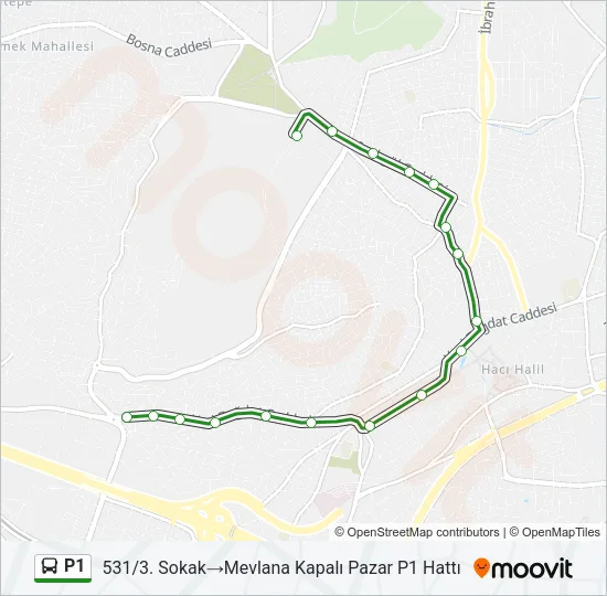 P1 Bus Line Map