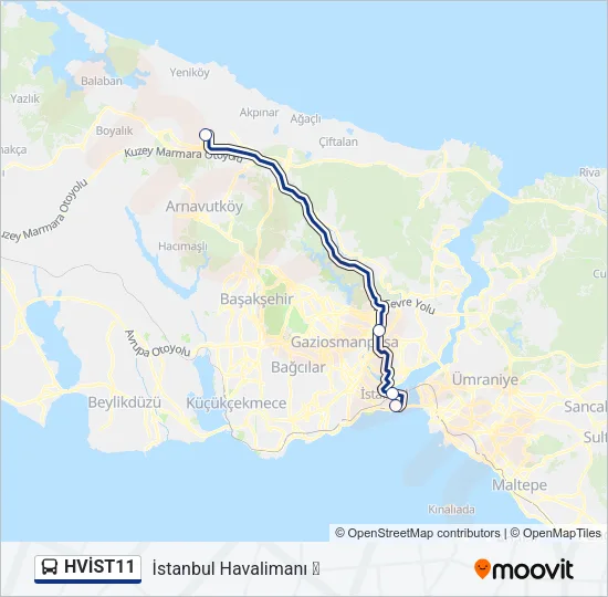 HVİST11 Bus Line Map