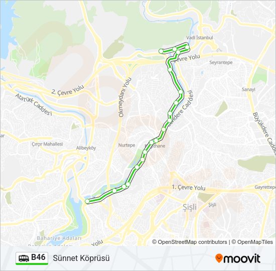 B46 Dolmus & Minibus Line Map