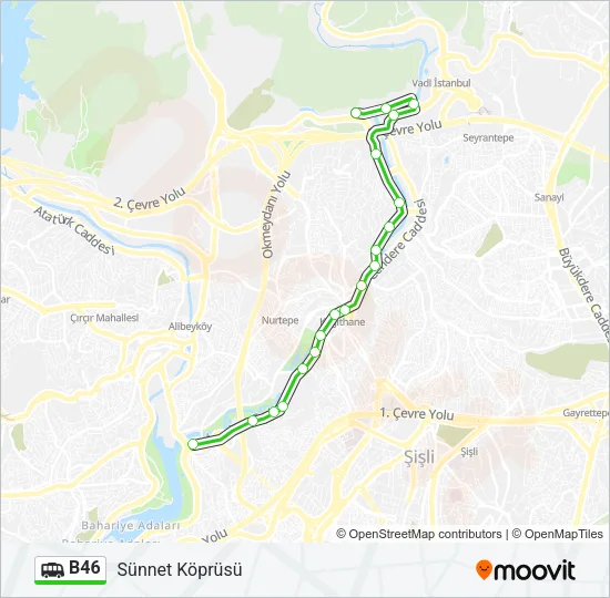 B46 Dolmus & Minibus Line Map