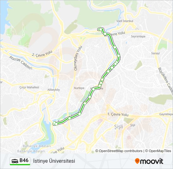 B46 Dolmus & Minibus Line Map