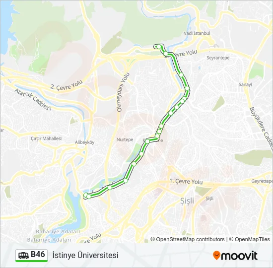 B46 Dolmus & Minibus Line Map