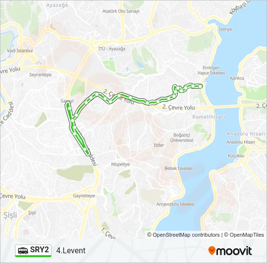 SRY2 Dolmus & Minibus Line Map
