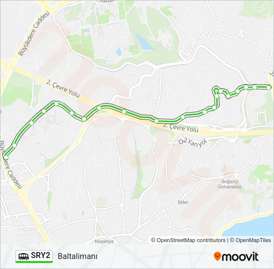 SRY2 Dolmus & Minibus Line Map