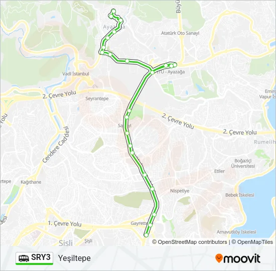 SRY3 Dolmus & Minibus Line Map