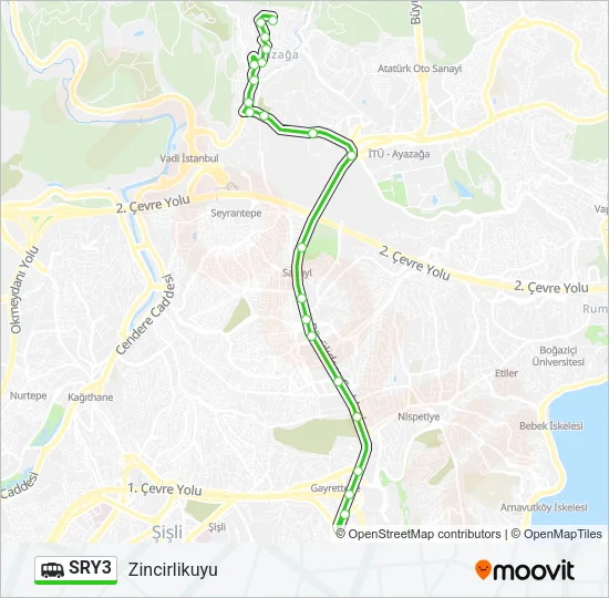 SRY3 Dolmus & Minibus Line Map