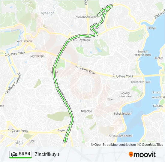 SRY4 Dolmus & Minibus Line Map