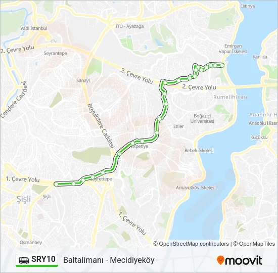 SRY10 Dolmus & Minibus Line Map