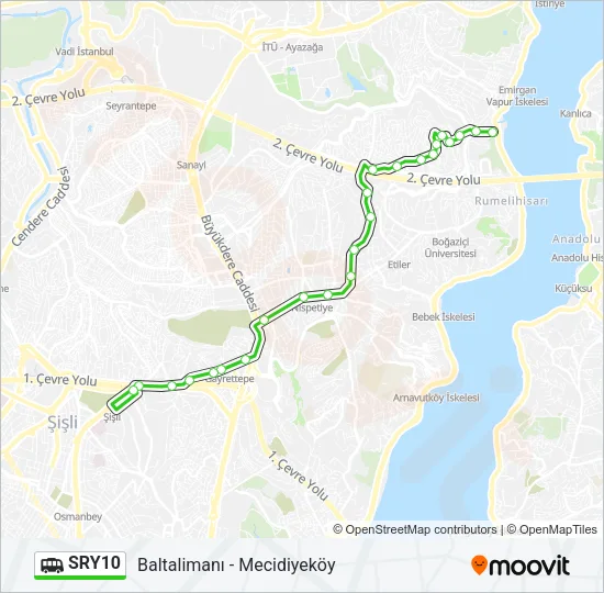 SRY10 Dolmus & Minibus Line Map