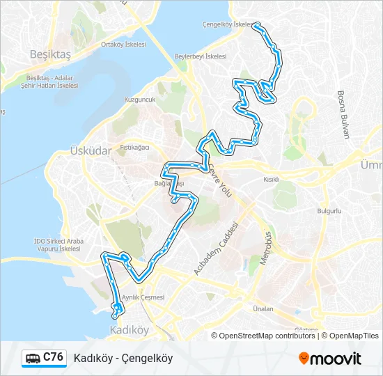 C76 Dolmus & Minibus Line Map