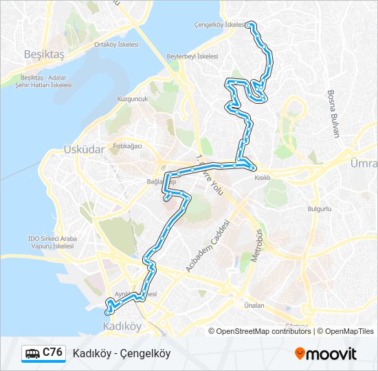 C76 Dolmus & Minibus Line Map