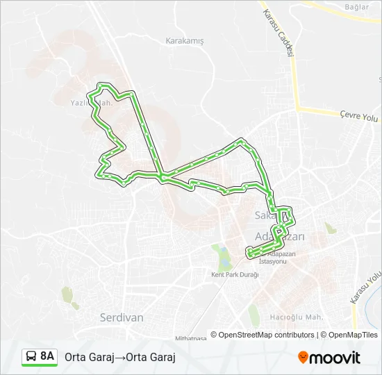 8A Bus Line Map