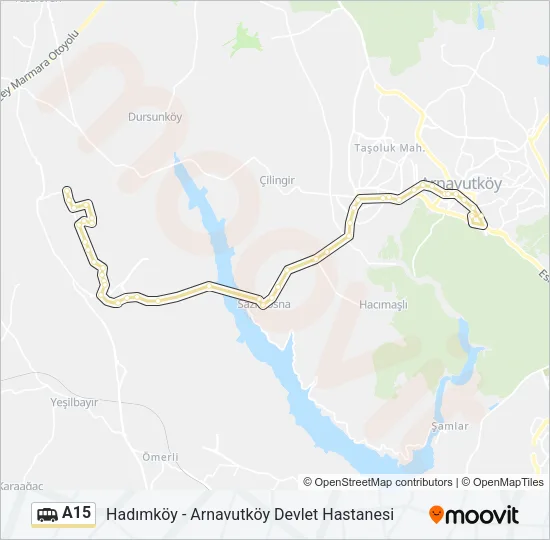 A15 Dolmus & Minibus Line Map