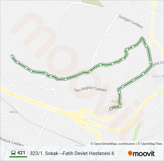 421 Bus Line Map