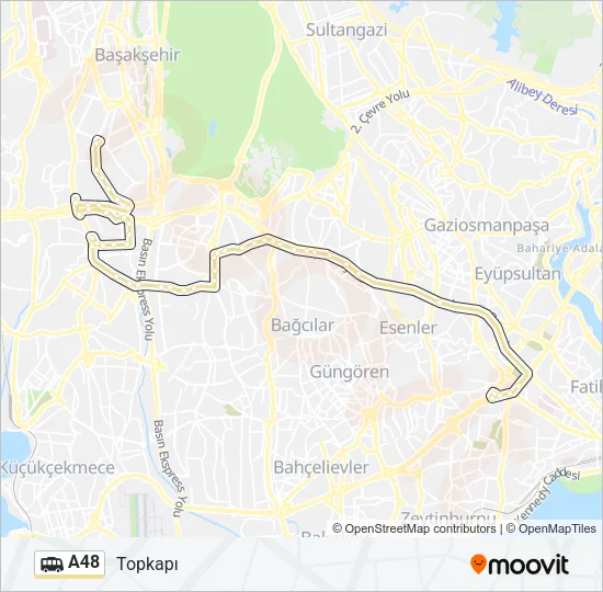 A48 Dolmus & Minibus Line Map