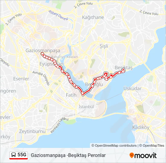 55G Bus Line Map