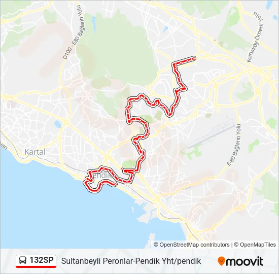 132SP Bus Line Map