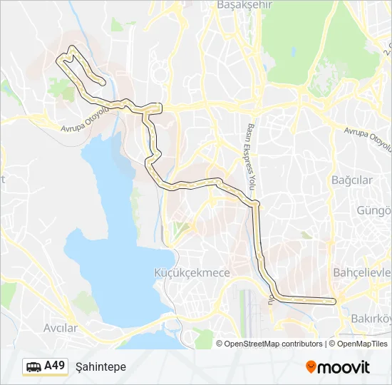 A49 Dolmus & Minibus Line Map