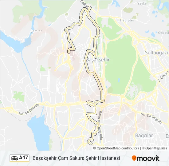 A47 Dolmus & Minibus Line Map