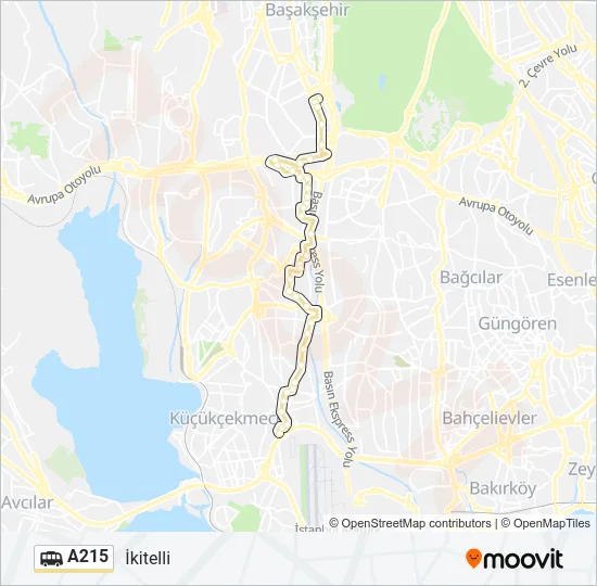 A215 Dolmus & Minibus Line Map