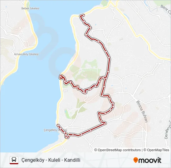 ÇENGELKÖY - KULELI - KANDILLI otobüs Hattı Haritası