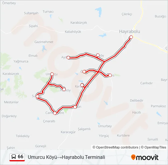 66 Bus Line Map