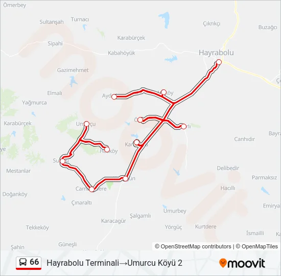 66 Bus Line Map