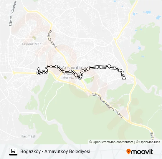 BOĞAZKÖY - ARNAVUTKÖY BELEDIYESI otobüs Hattı Haritası
