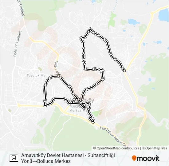 BOLLUCA - ARNAVUTKÖY DEVLET HASTANESI Bus Line Map