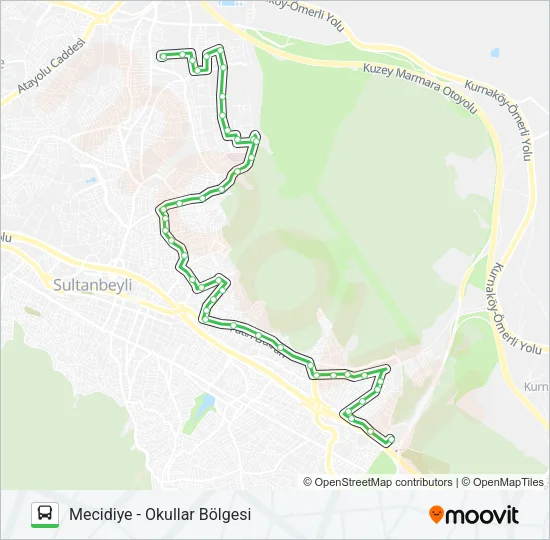 MECIDIYE - OKULLAR BÖLGESI Bus Line Map