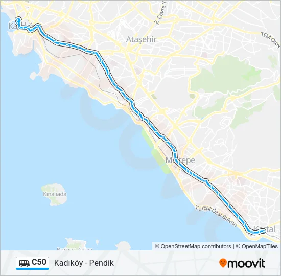 C50 Dolmus & Minibus Line Map