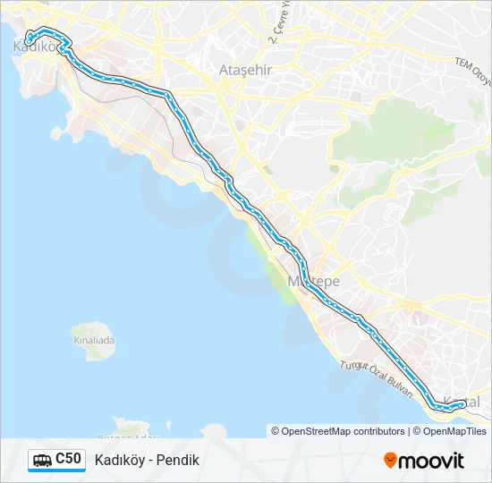 C50 Dolmus & Minibus Line Map