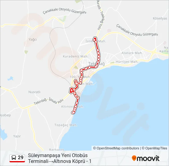 29 Bus Line Map