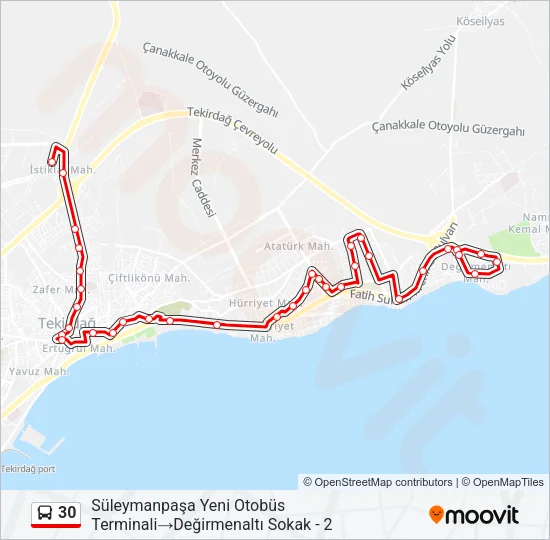 30 Bus Line Map