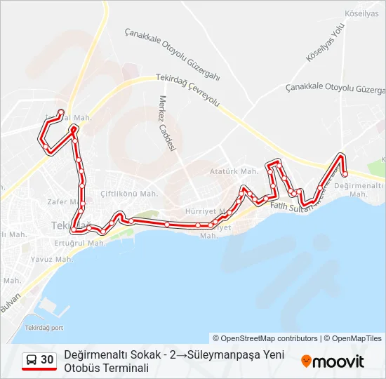 30 Bus Line Map