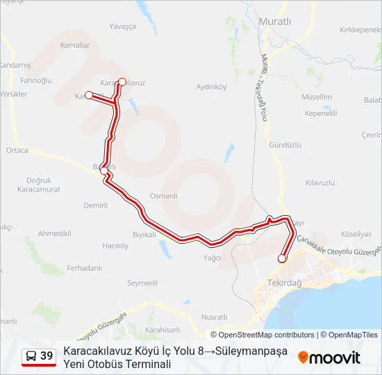 39 Bus Line Map