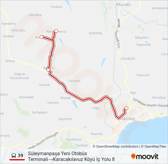 39 Bus Line Map