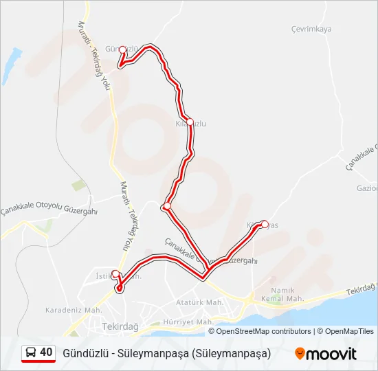 40 Bus Line Map