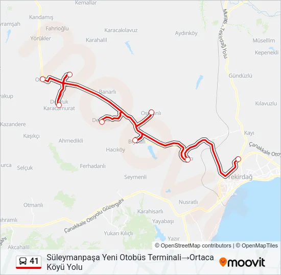 41 Bus Line Map