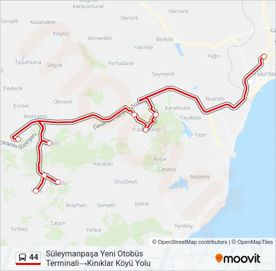 44 Bus Line Map