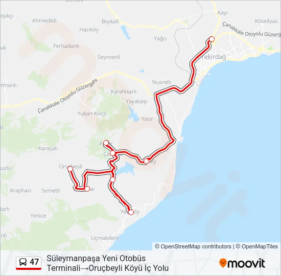 47 Bus Line Map