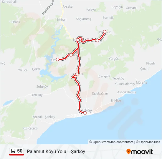 50 Bus Line Map