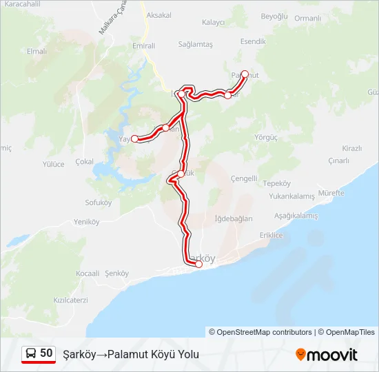 50 Bus Line Map